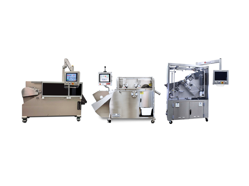 Several machines with wheels, including advanced laser marking equipment, are arranged in the workspace.