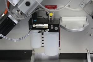 A close-up of the ink viscosity system designed for precise tablet and capsule printing.